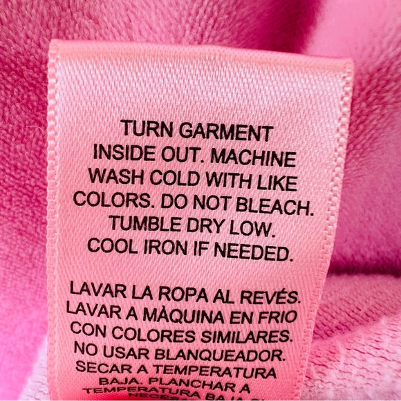 2 PIECE SET JUICY COUTURE SIGNATURE PINK VELOUR LOUNGE SET SIZE LARGE - Picture 7 of 10